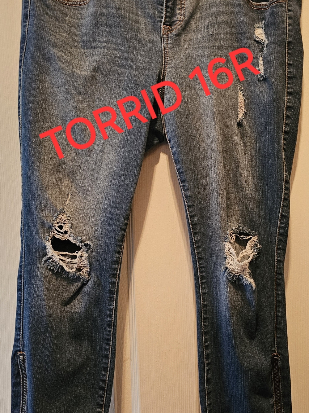 torrid Ripped Dark Blue Skinny Jeans